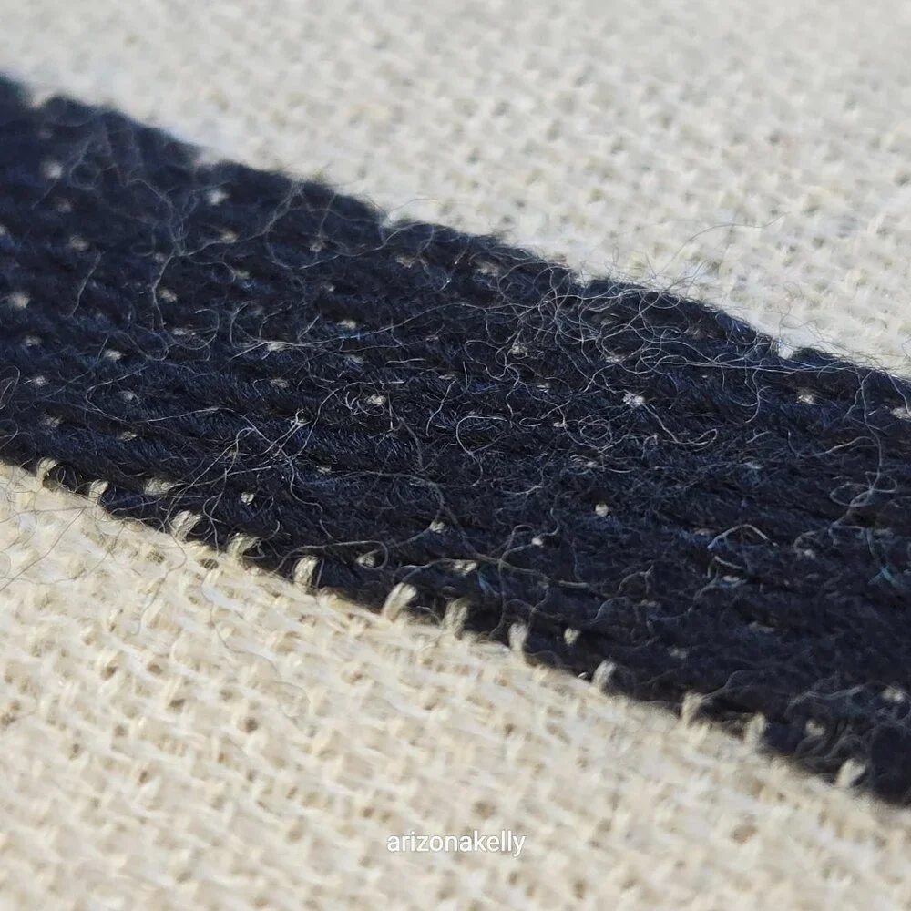 Ivory Cashmere Scarf With Black Stripes - Picture 9 of 16